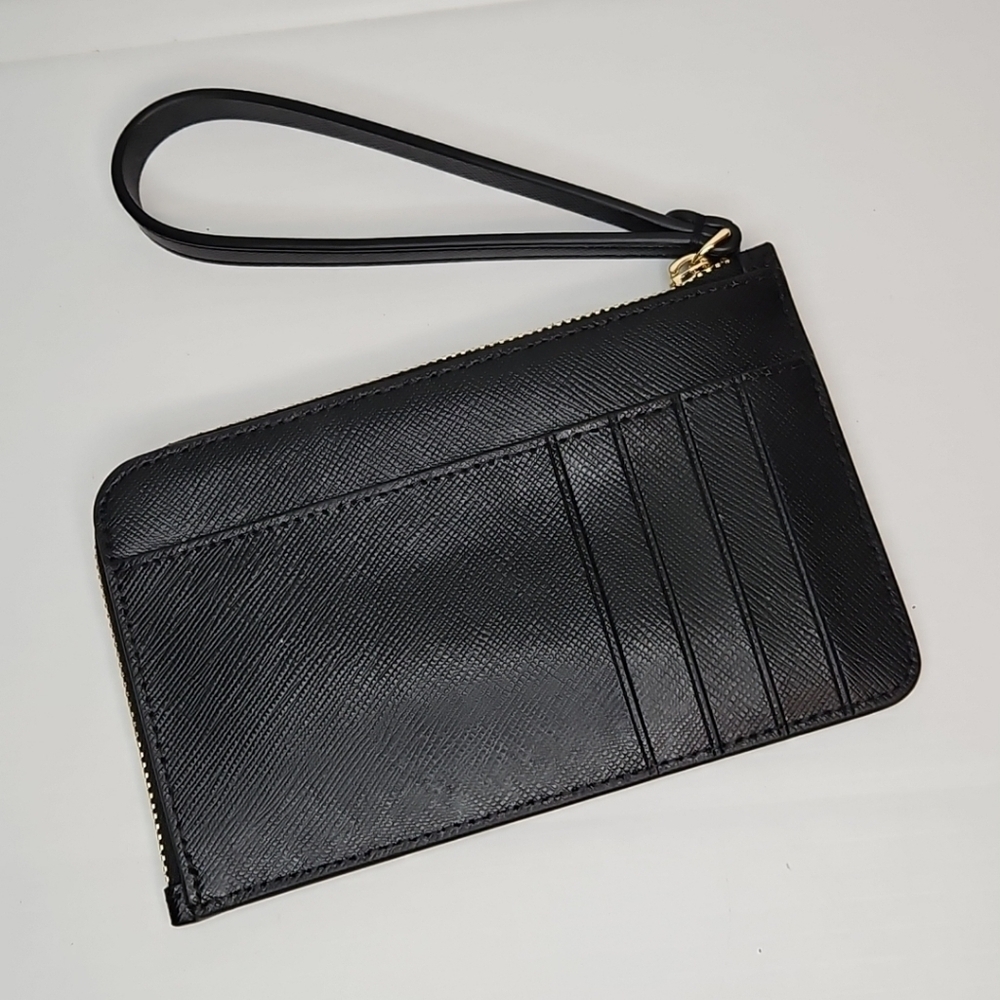 Kate Spade Lucy Small Card Holder Wristlet Black Saffiano Leather NWOT - Picture 2 of 5